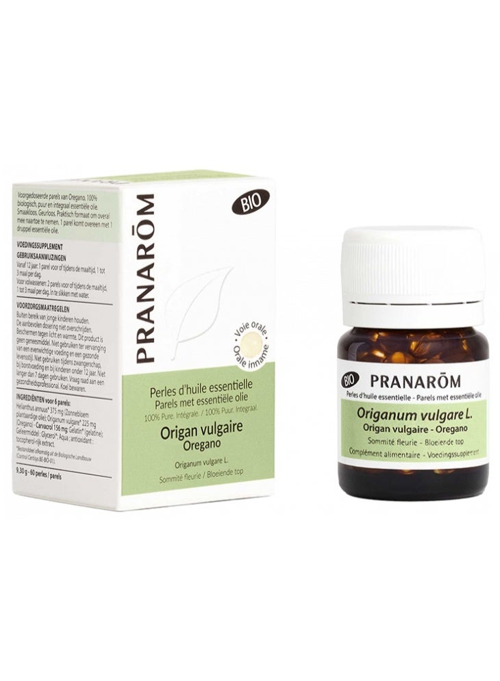 PRANAROM Pranarôm Pearls of Essential oil Origan Vulgaire (Oregano) Bio 60 Perles - Image 1